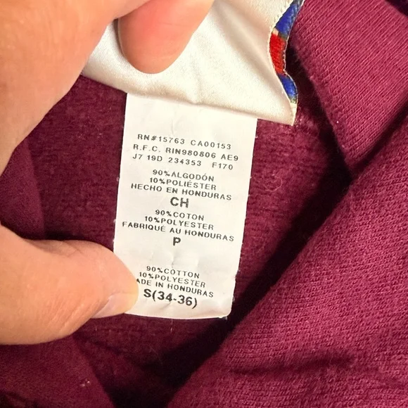 Men's Burgundy Hoodie - Picture 2 of 3